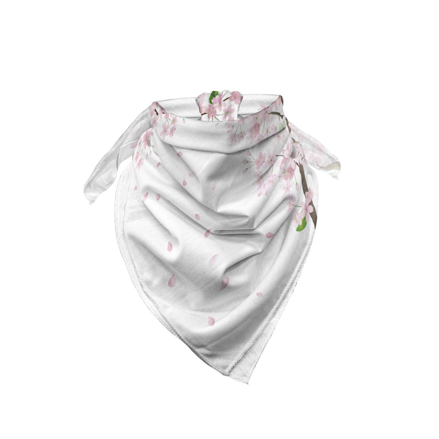 Ambesonne Floral Bandana - Soft Sakura Flower Branches Design, Unisex Head & Neck Scarf for Men & Women - Perfect for Outdoor Activities, Music Festivals & Fashion Accessories