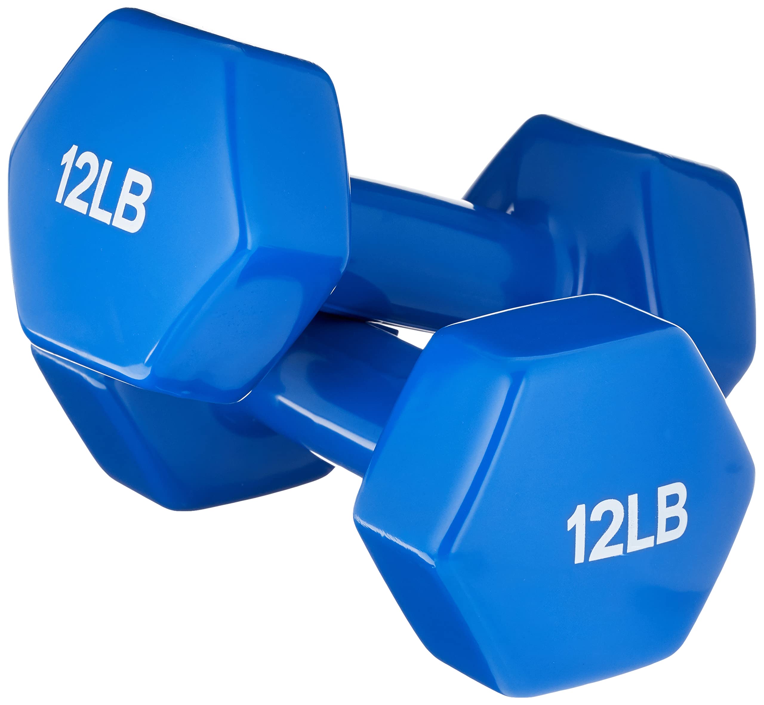 Amazon Basics Vinyl Coated Dumbbell Hand Weights - 5-50 lbs Set for Home Gym, Strength Training & Fitness Workouts | Non-Slip Grip, Durable Design for Men & Women | Perfect for Weight Lifting, CrossFit & Home Exercise