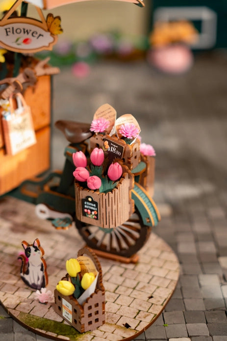 3D Wooden Puzzle Blossom Cart - DIY Wooden Model Kit for Adults & Teens - Creative Home Decor & Gift Idea for Puzzle Lovers - Perfect for Relaxation, Stress Relief & Family Bonding Activities