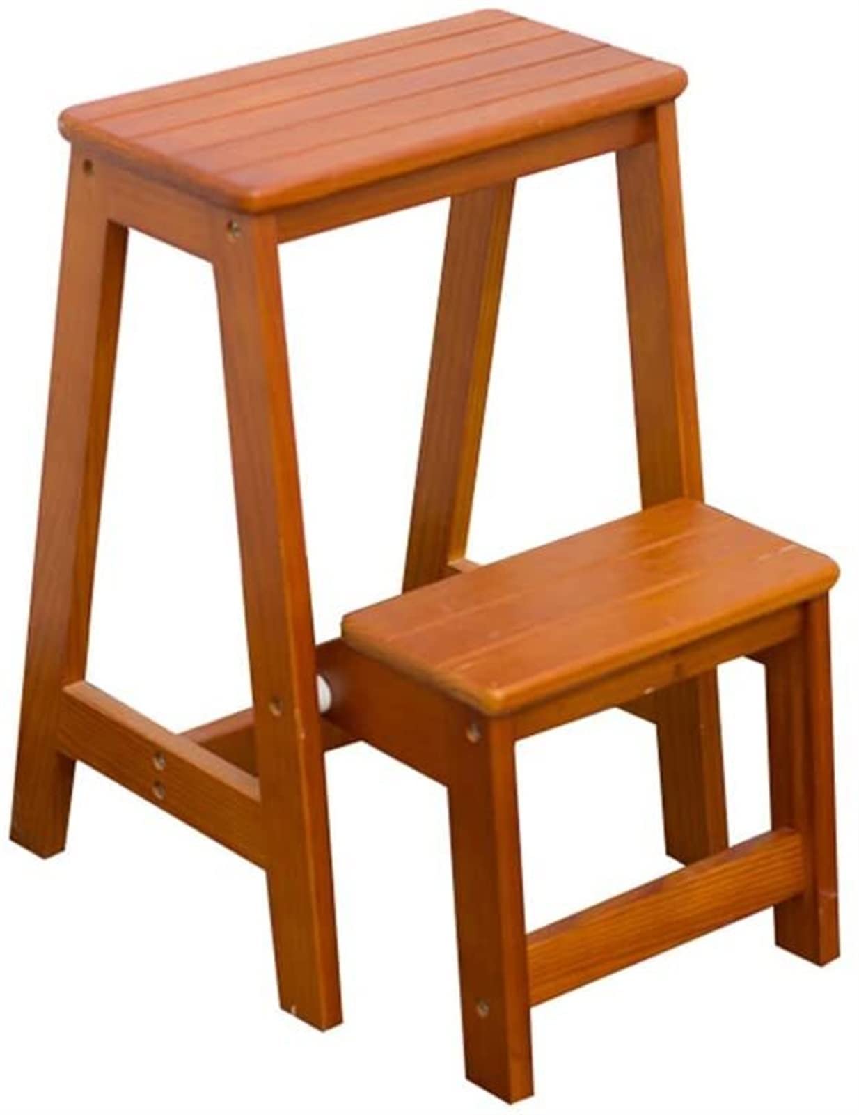 Solid Wood Stepladder - 3 Step Folding Step Stool with 300lb Weight Capacity, Multifunctional Ladder Chair for Home, Kitchen, Garage & Garden Use | Non-Slip Safety Design | Easy Storage & Portable