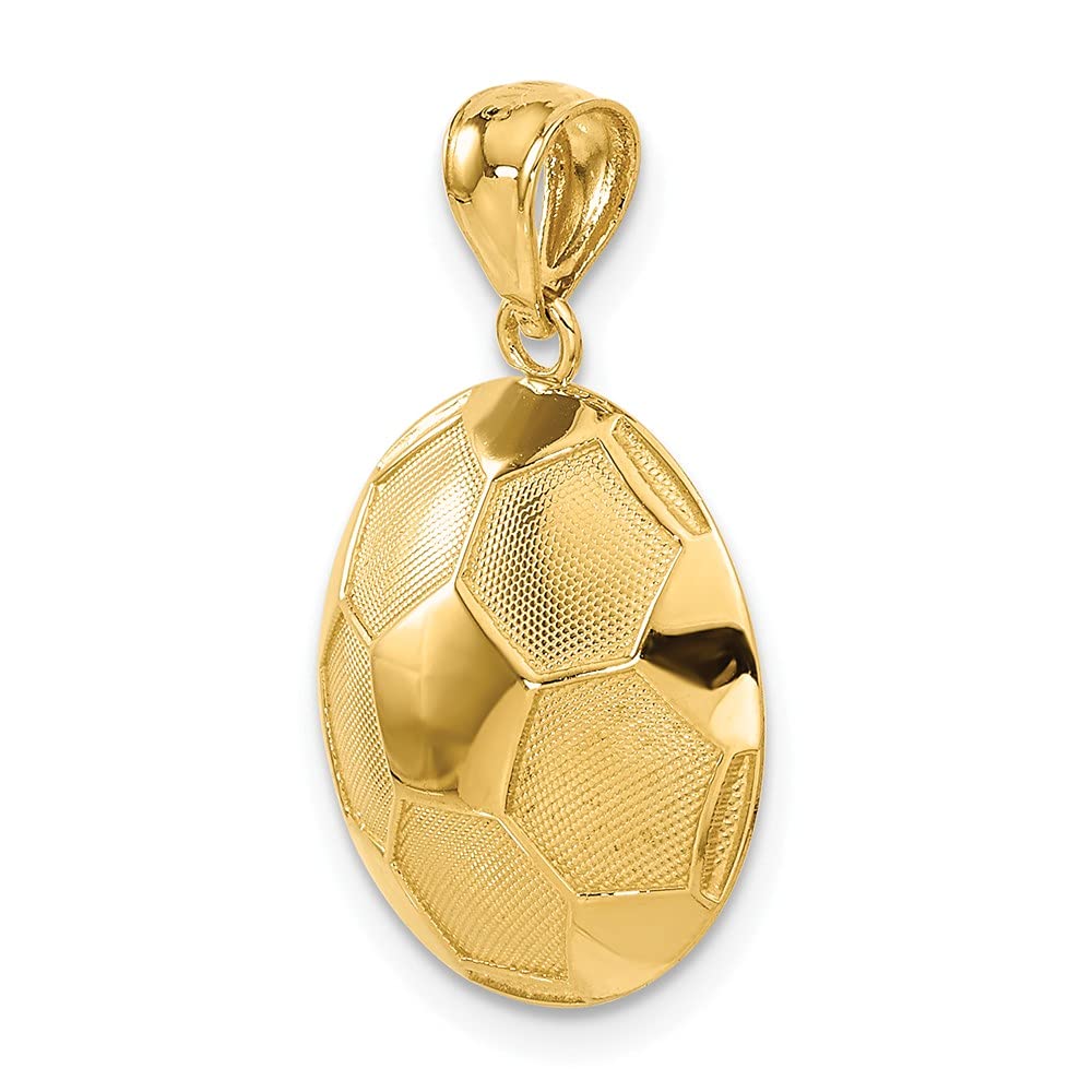 14k Gold Soccer Ball Pendant - Black Bow for Sports Lovers