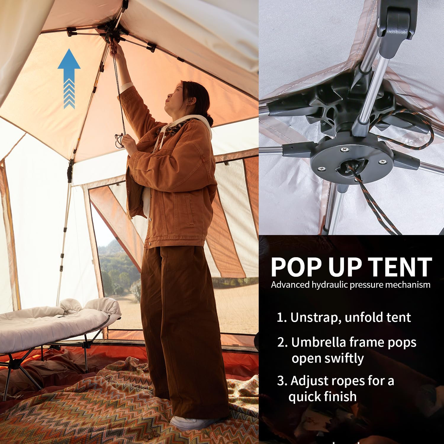 EchoSmile 4/5/6 Person Waterproof Camping Tent - Easy Setup Family Tent with Vestibule for Outdoor Adventures, Backpacking & Car Camping | Perfect for Hiking Trips, Beach Camping & Music Festivals