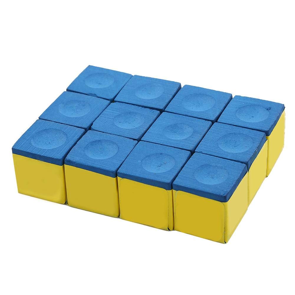 Alomejor No-Slip Billiard Chalk - Blue & Green Cue Tip Chalk for Pool & Snooker (12pcs/Box) - Perfect for Smooth Shots & Enhanced Grip in Professional & Home Game Rooms
