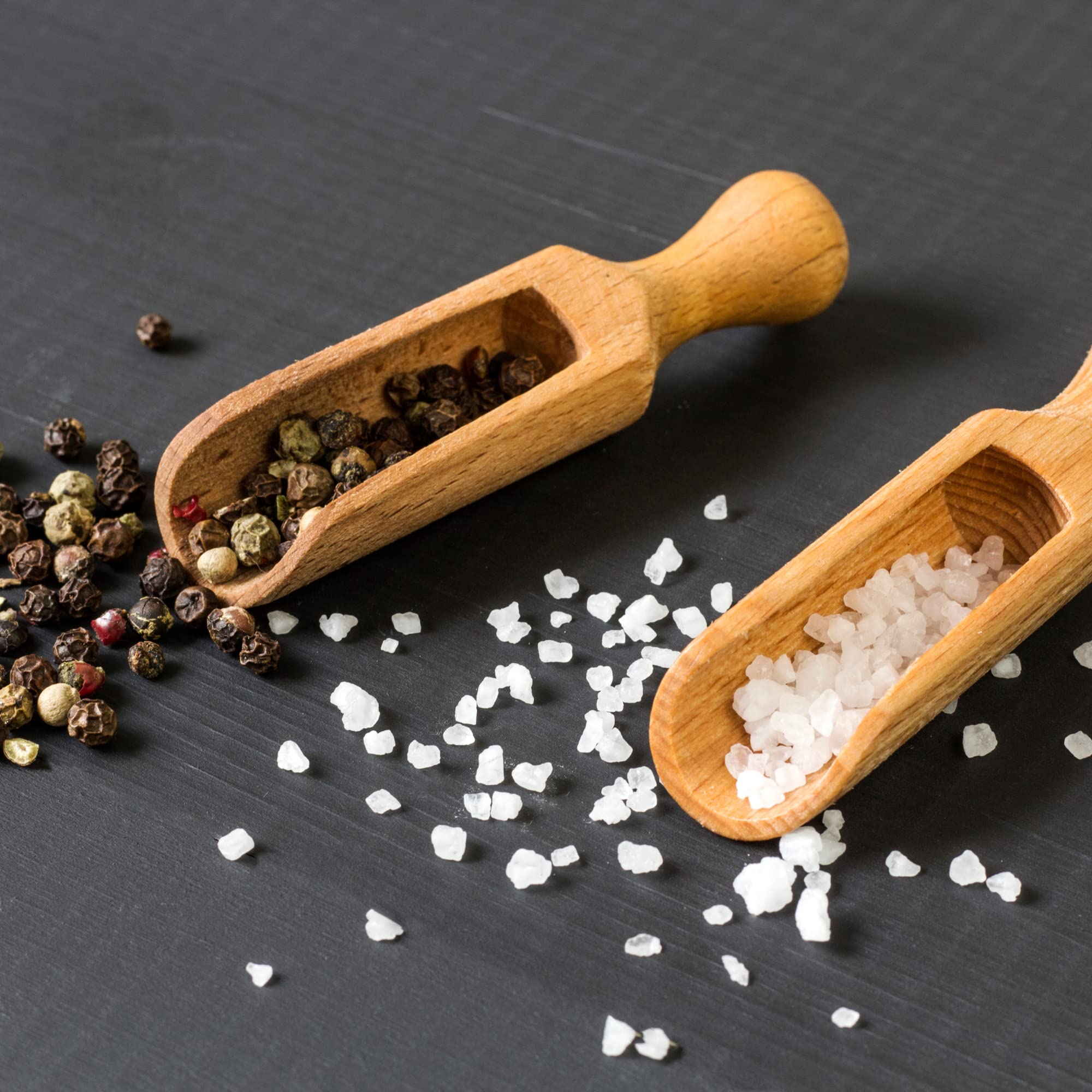 Organic Sea Salt and Black Pepper Grinder Set - 2.64oz Whole Black Peppercorns & 5.64oz Coarse Sea Salt - All Natural, Chemical-Free Seasoning Combo for Cooking, Baking & Table Use (Pack of 4) | Perfect for Steak, Salad & Gourmet Dishes