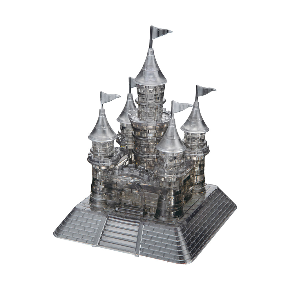 BePuzzled Black Castle 3D Crystal Puzzle - 104 Piece Brain Teaser for Adults & Teens - Challenging DIY Model Kit for Home Decor, Gift & Stress Relief