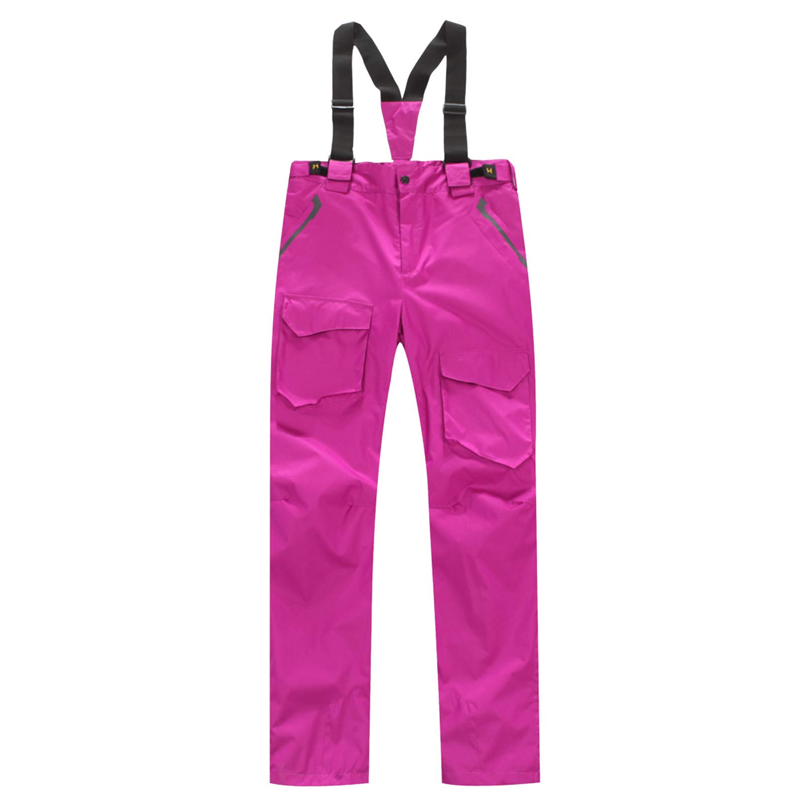 Women's Insulated One-Piece Bib Overalls - Solid Color Suspenders Jumpsuit Romper with Long Pants for Winter Work & Outdoor Activities