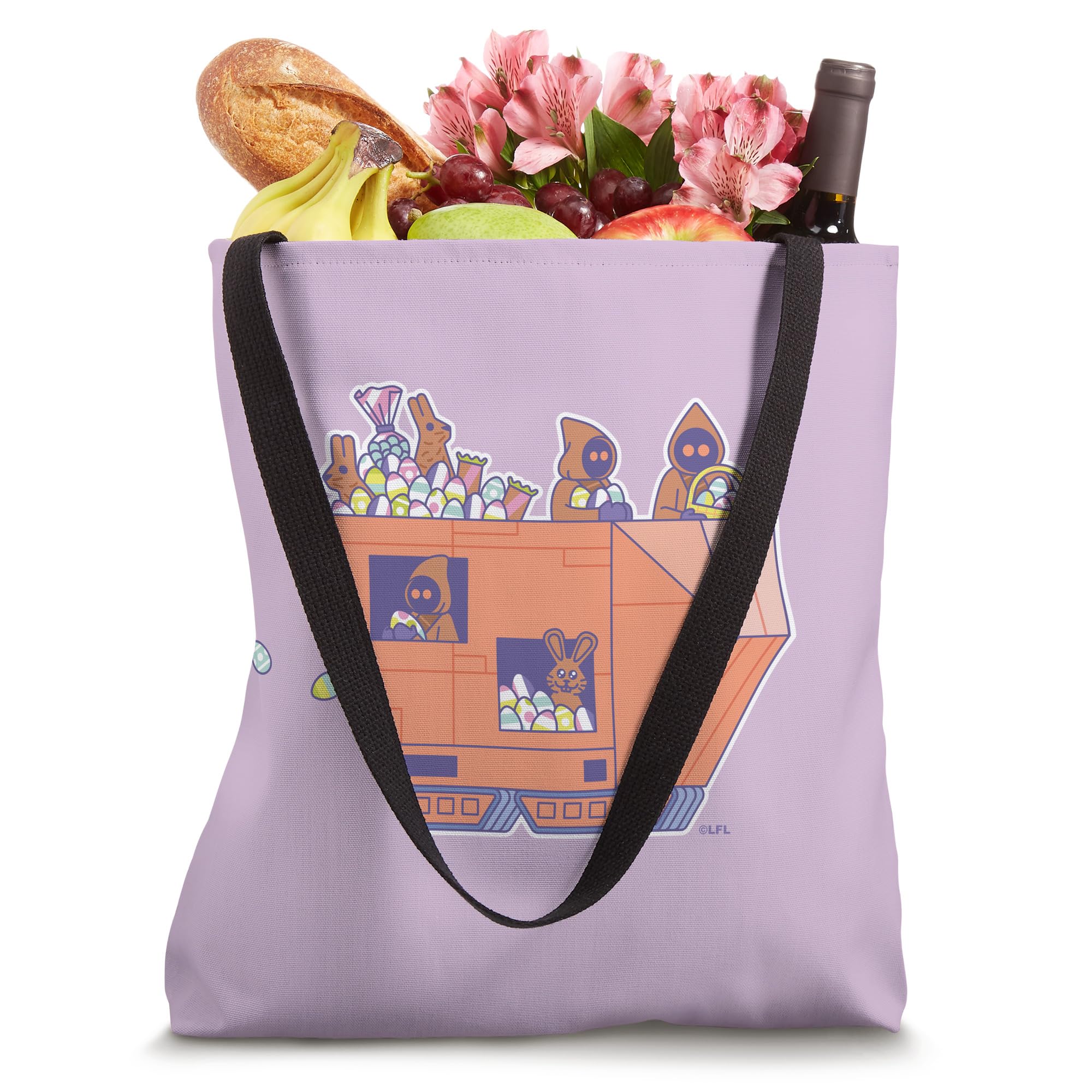 Star Wars Jawas Sandcrawler Easter Egg Hunt Tote Bag - Lightweight Reusable Shopping Bag for Star Wars Fans, Cosplay, and Easter Celebrations