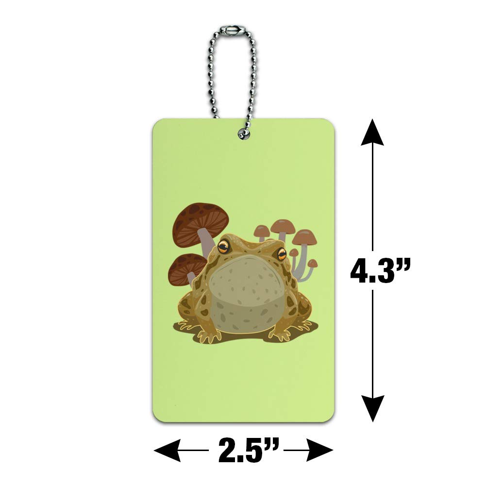 Cute Frog Luggage Tag - Mushroom Design Suitcase ID Tag for Travel, Carry-On, Backpacks - Perfect for Kids, Adults & Unique Gift Ideas
