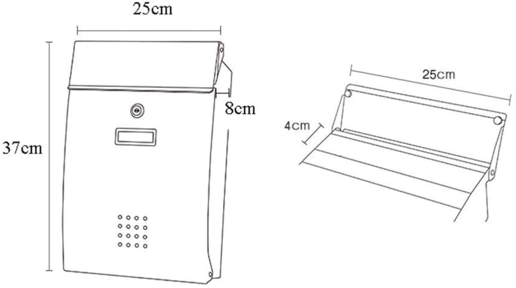 Waterproof Outdoor Mailbox with Lock - Wall Mounted Letter Box for Villa, Garden & Home - Perfect for Magazines, Newspapers & Secure Mail Delivery