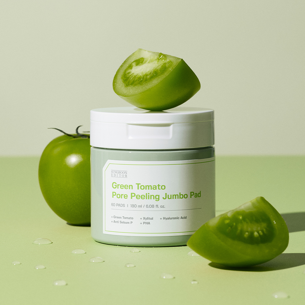 Sungboon Green Tomato Pore Peeling Jumbo Pad - 60 Pads (180ml) for Deep Cleansing & Blackhead Removal - Perfect for Daily Skincare & Acne Treatment