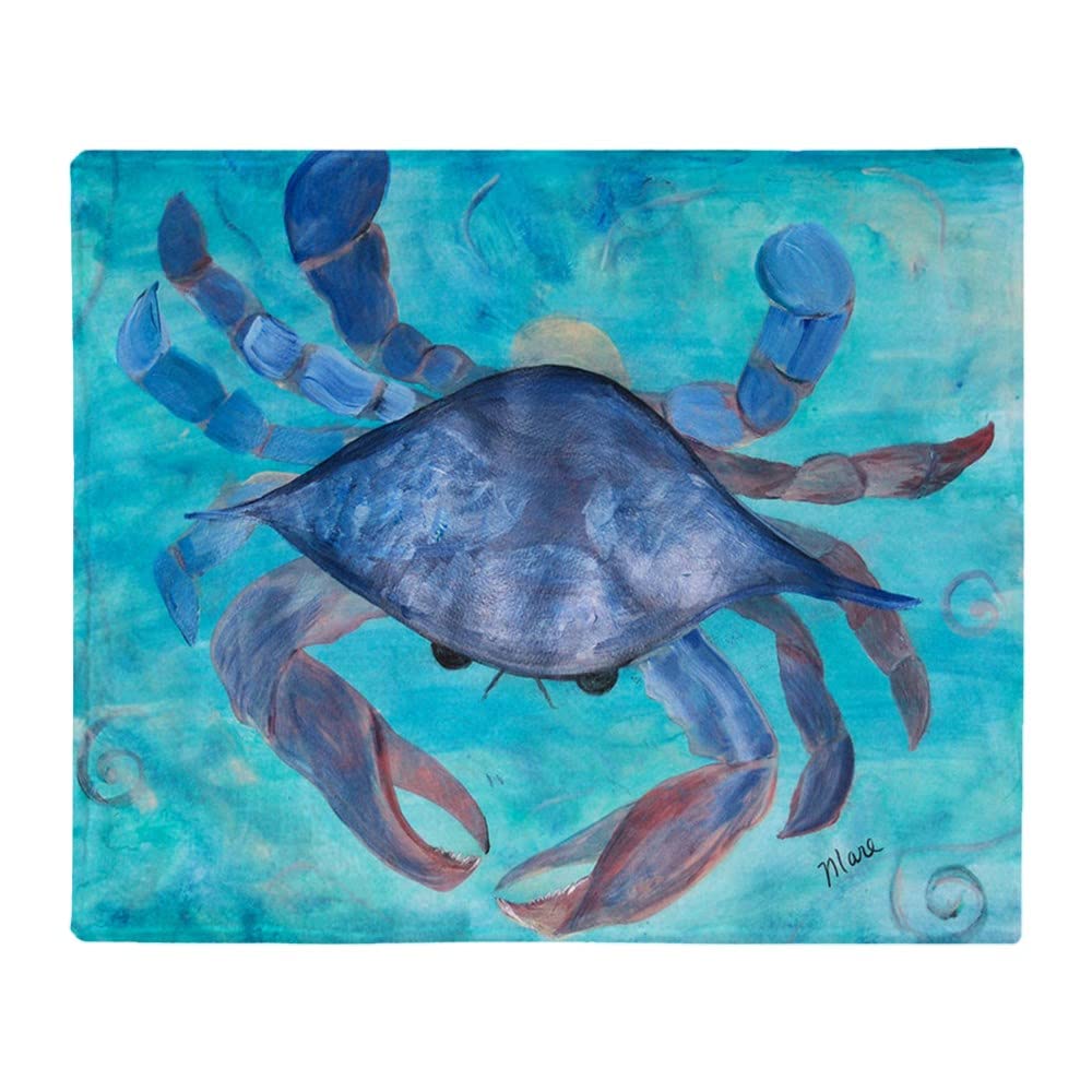 Blue Crab Fleece Throw Blanket - Soft & Cozy Arctic Fleece Blanket for Bed, Couch, and Outdoor Use - Perfect Gift for Seafood Lovers