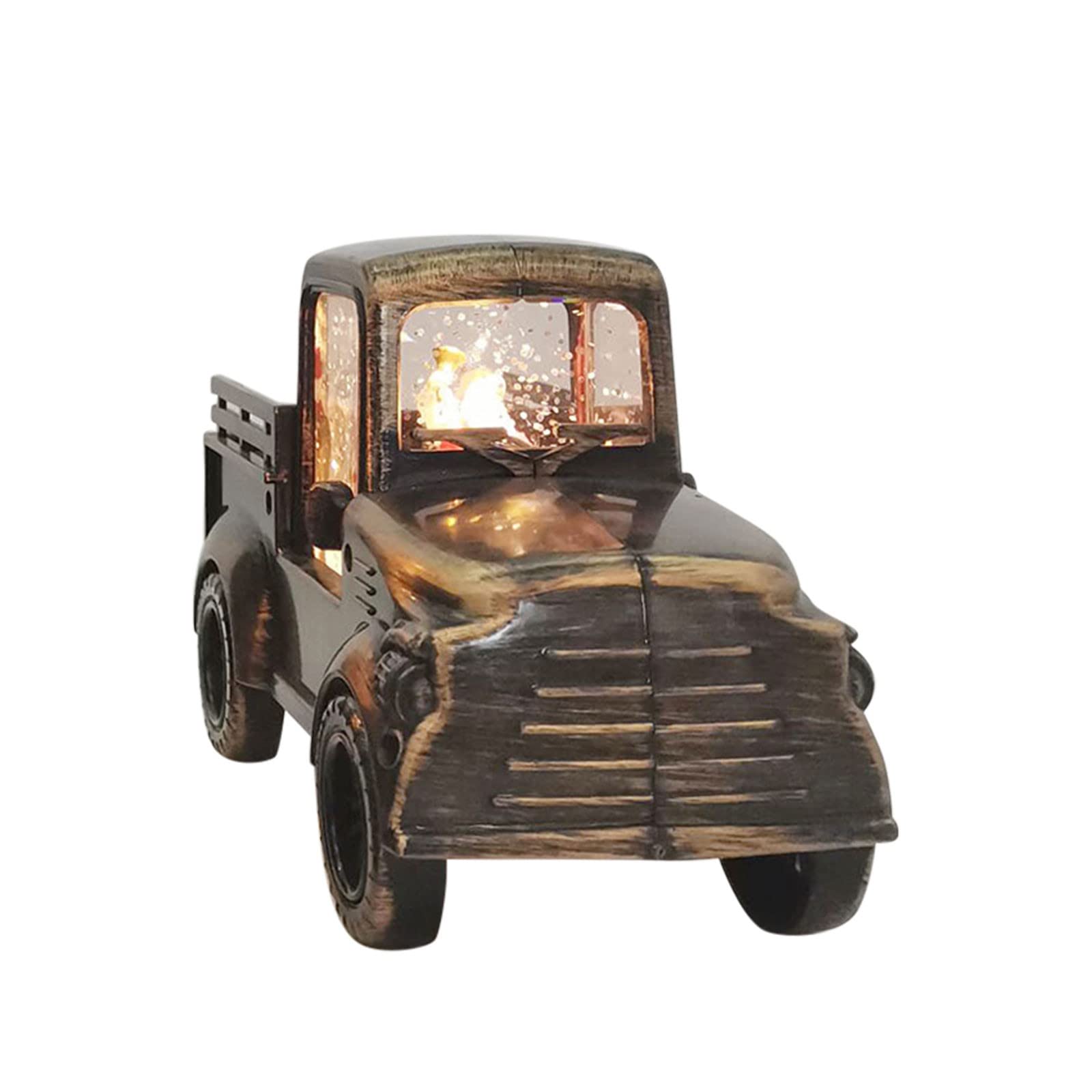 97ML Red Farm Truck Christmas Centerpiece - Vintage Style Christmas Decor with Red Pickup Truck for Holiday Table Decorations, Mantel Displays & Winter Wonderland Scenes