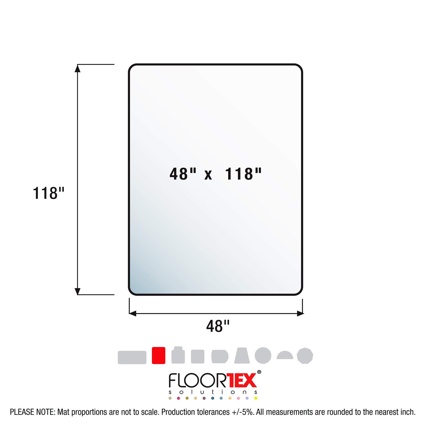 Floortex XXL Polycarbonate Rectangular Office Chair Mat for Hard Floors - 48x118 Inch - Protects Floors from Scratches & Dents - Perfect for Home Office, Conference Rooms & Workspaces