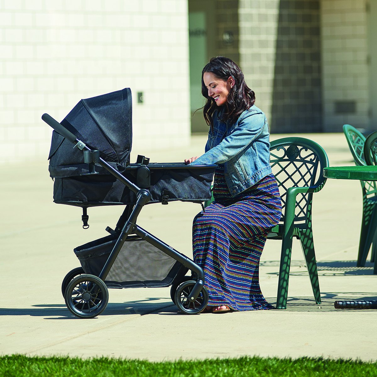Evenflo Pivot Modular Travel System with LiteMax Infant Car Seat - Anti-Rebound Bar Safety Feature | Desert Tan Stroller & Car Seat Combo | Perfect for Newborns, Travel & Daily Use