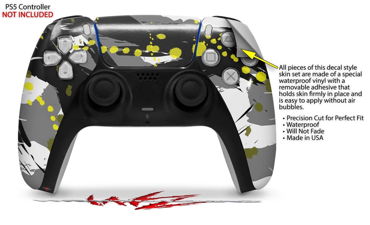 PS5 DualSense Skin Wrap - Abstract Yellow for Gaming & Protection