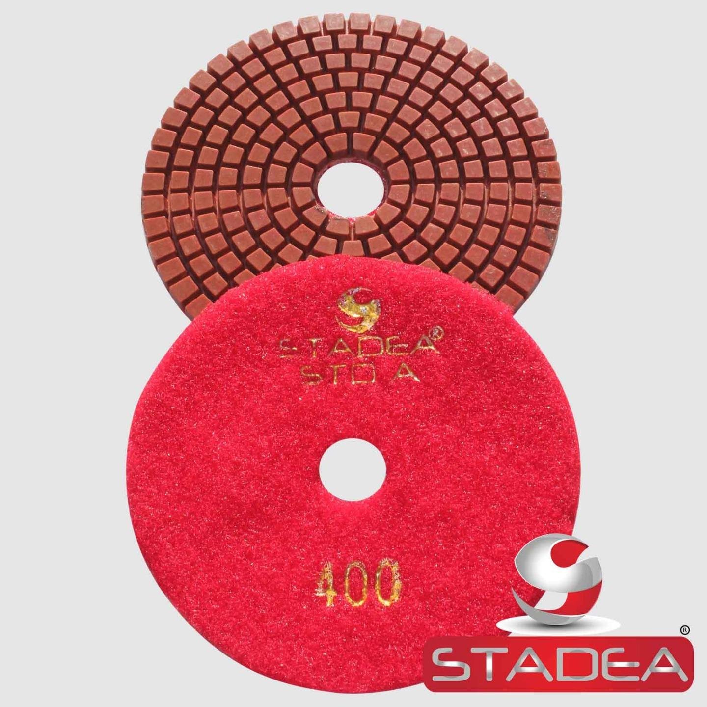 STADEA 5 Inch Diamond Polishing Pads 10-Pack, 400 Grit Wet/Dry for Granite, Marble, Concrete, Stone - Perfect for Countertop Refinishing & Floor Restoration