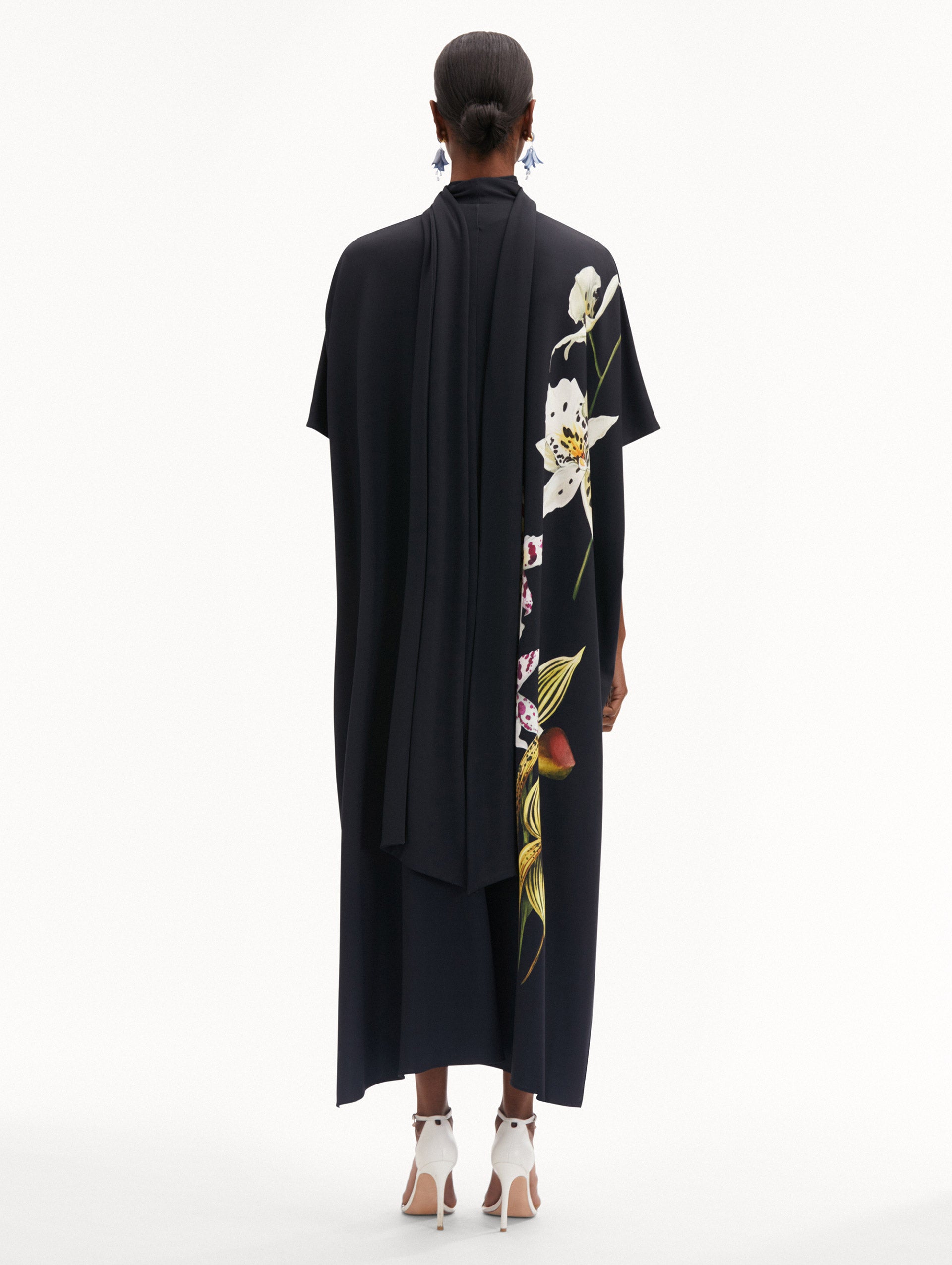 Elegant Orchid Jersey Caftan Dress - Flowy Boho Maxi Dress for Women - Perfect for Beach Cover Up, Summer Vacation & Boho Chic Outfits