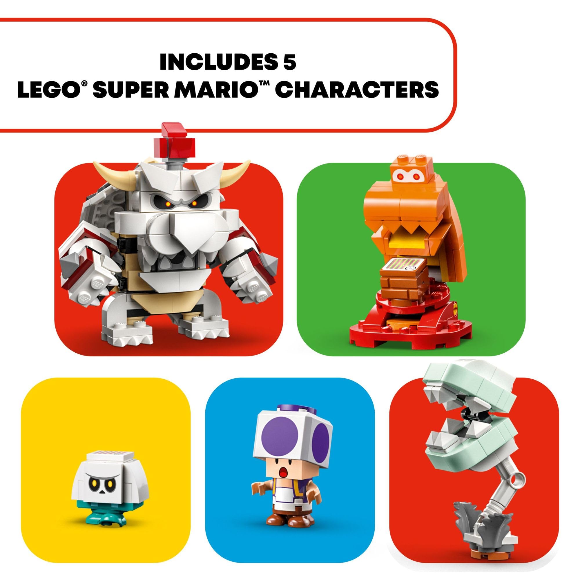 LEGO Super Mario Dry Bowser Castle Battle Expansion Set 71423 - Interactive Building Toy with Bowser & 4 Character Figures - Collectible Playset for Kids Ages 8+ - Perfect for Creative Play, Birthday Gifts & Mario Fans Collection