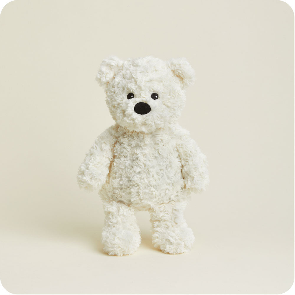 Soft Cream Curly Bear Warmies - Cozy Plush Stuffed Animal for Kids & Adults | Perfect for Cuddling, Gifts, and Stress Relief
