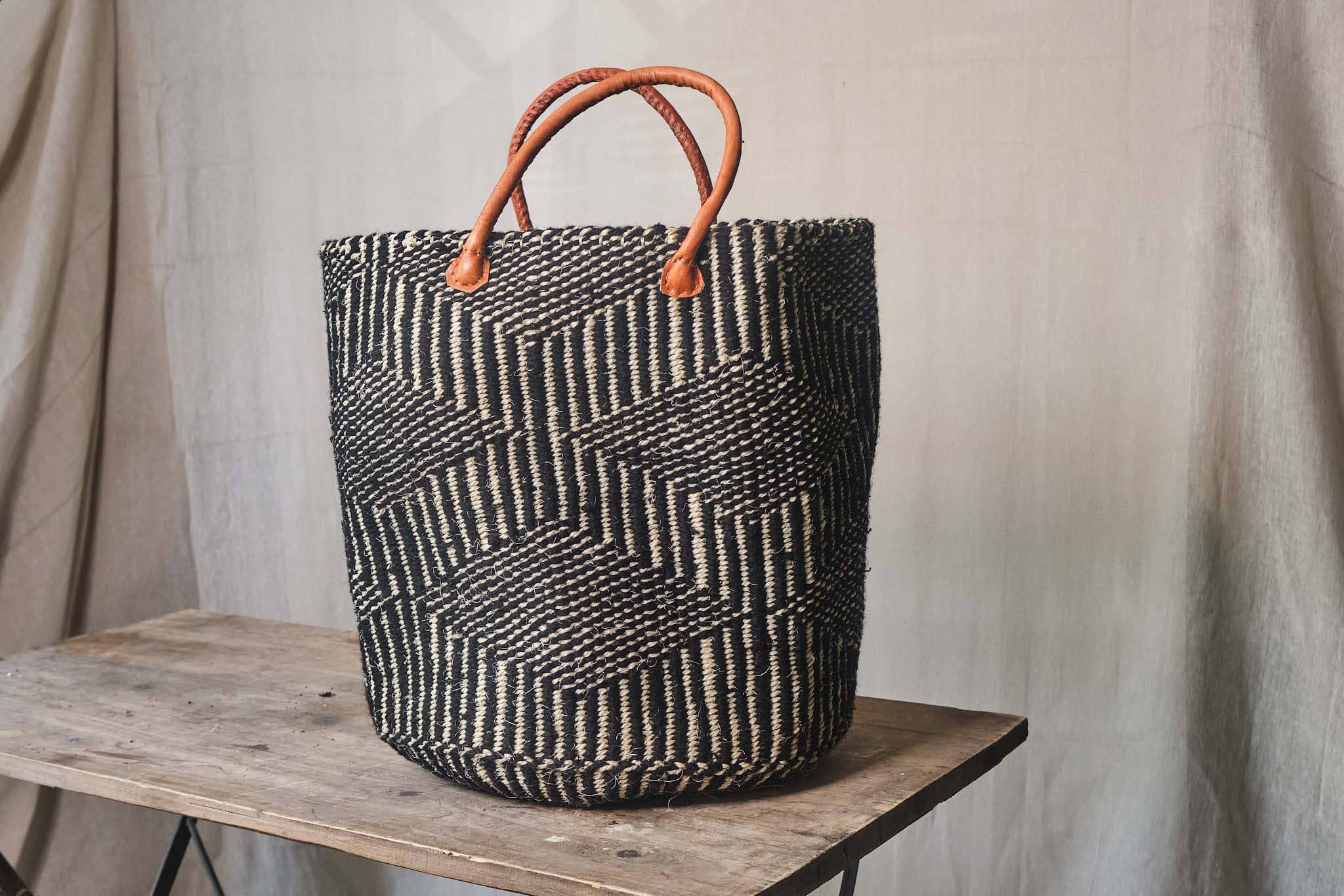 Natural Sisal Shopping Basket - Eco-Friendly Reusable Grocery Tote Bag for Farmers Market, Beach, Picnic & Daily Use