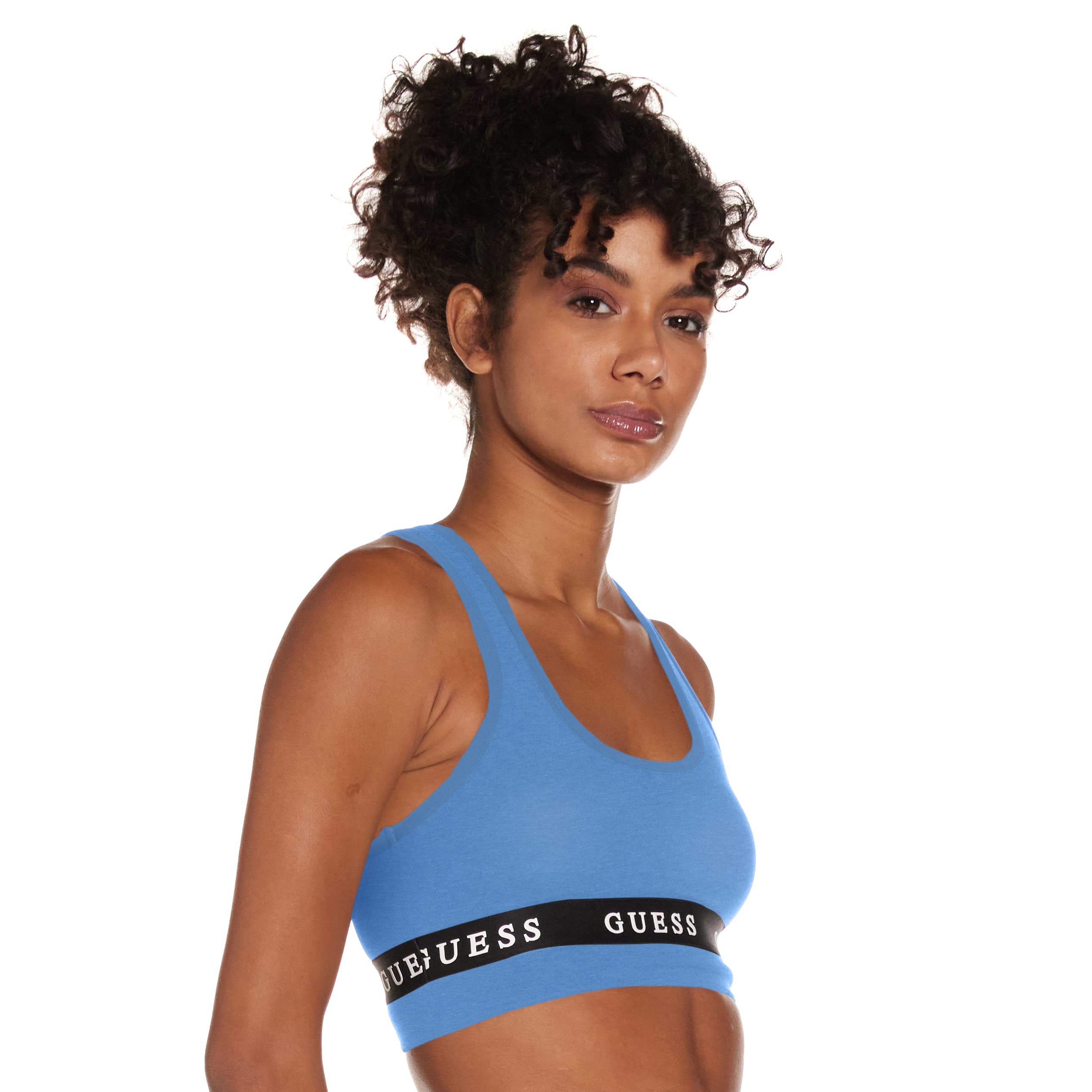 GUESS Women's Active Stretch Jersey Sports Bra - Comfortable Workout Bra for Yoga, Running & Gym - Breathable Support for High-Intensity Exercise