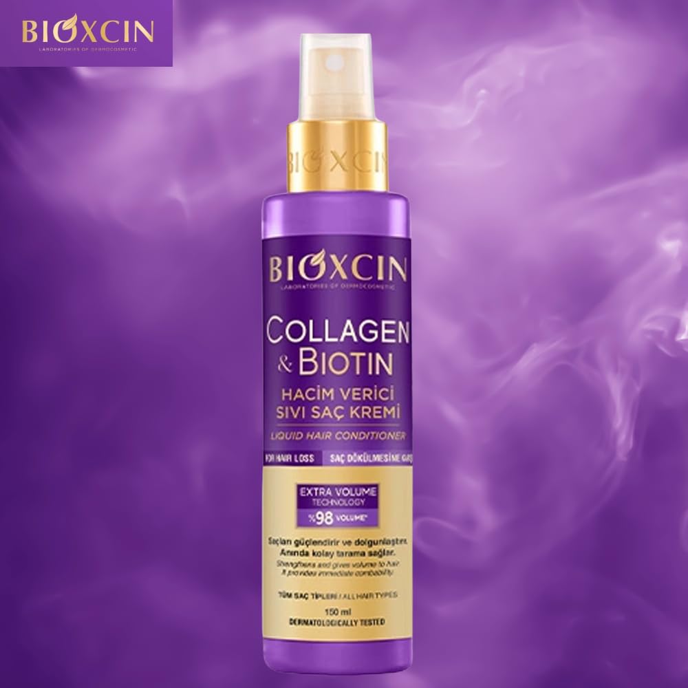 Bioxcin Collagen & Biotin Hair Growth Set - Volumizing Shampoo, Conditioner & Hair Care Cream for Thicker, Stronger Hair | For Daily Hair Care Routine & Scalp Nourishment