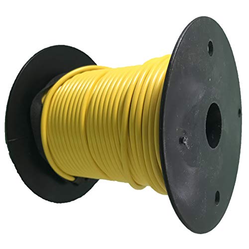 16 Gauge Yellow Primary Wire - 500 FT Spool - USA Made Automotive Cable for Car Audio, Trailer Wiring & Marine Applications