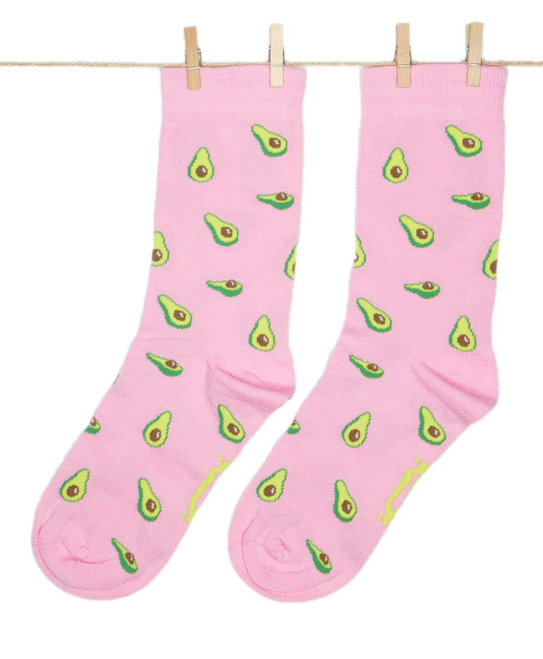 Avocado Pink Socks for Men & Women - Funny Fruit Patterned Novelty Socks, Colorful Graphic Design, Comfortable Cotton Blend - Perfect Gift for Christmas, Birthday, or Casual Wear