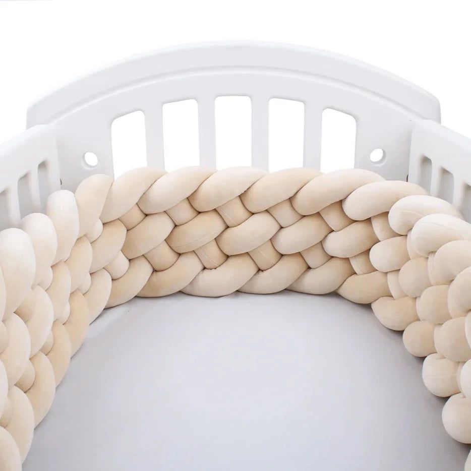 Breathable Brown 6-Knot Baby Crib Bumper - Soft & Safe Nursery Bedding for Newborns & Toddlers - Perfect for Nursery Decor & Infant Safety Protection