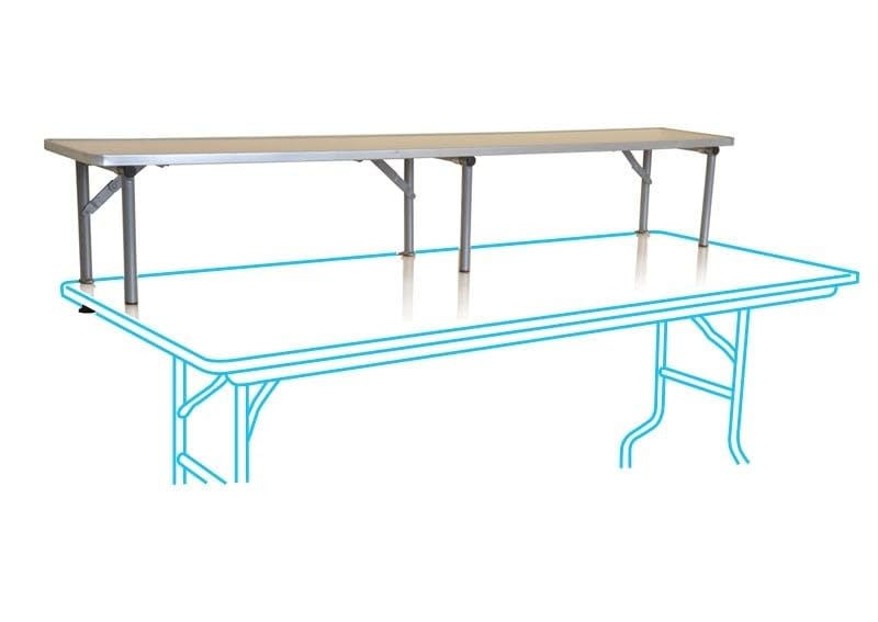 6 Foot Bar Top Riser for Folding Table - Foldable & Portable Banquet Table Riser with Solid Wood Top & Steel Legs - Perfect for Outdoor/Indoor Parties, Weddings, Catering & Events (Table Not Included)