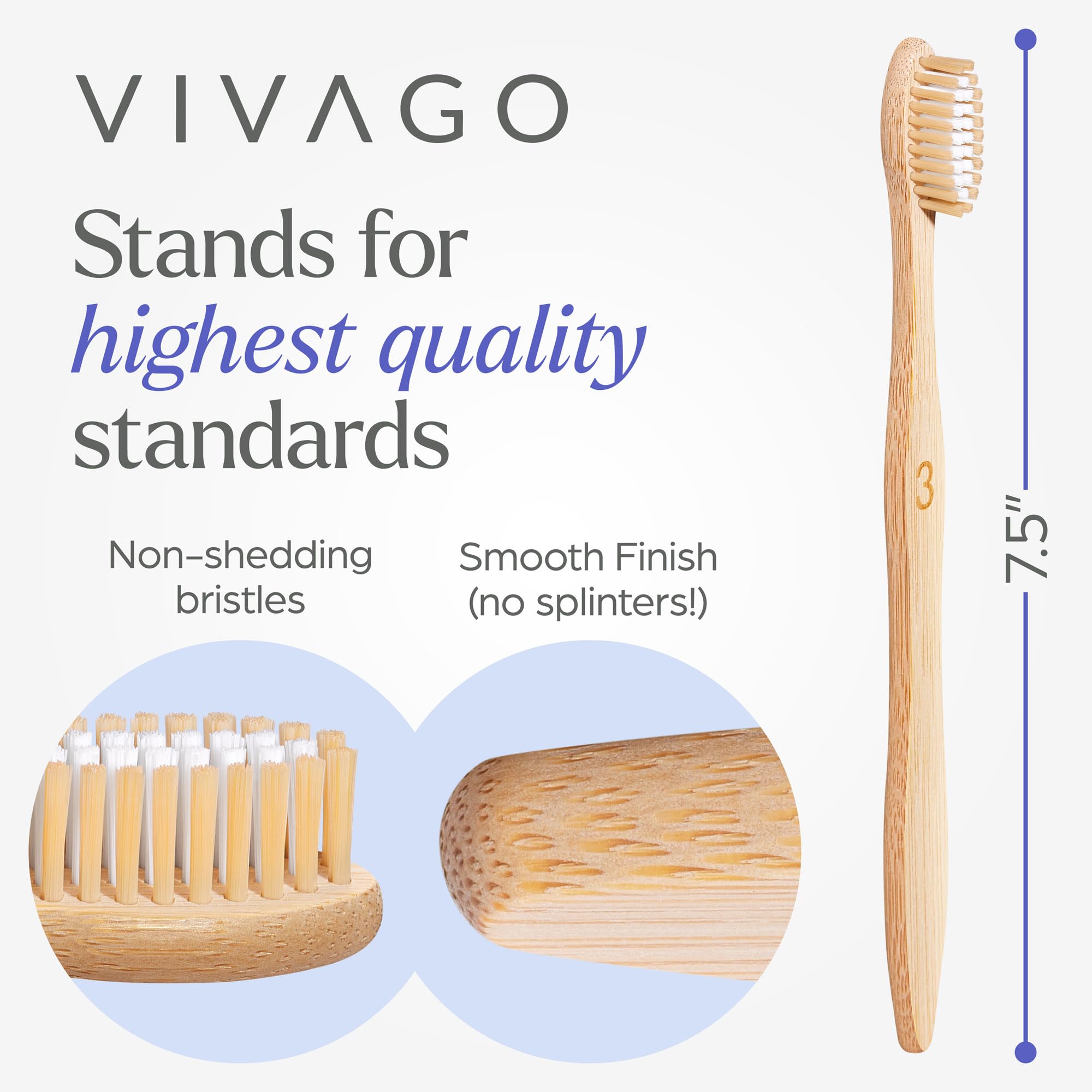 Eco-Friendly Bamboo Toothbrushes 10 Pack - BPA Free Medium Bristles for Adults | Biodegradable & Compostable Natural Wooden Toothbrush Set | Perfect for Travel, Home & Sustainable Oral Care