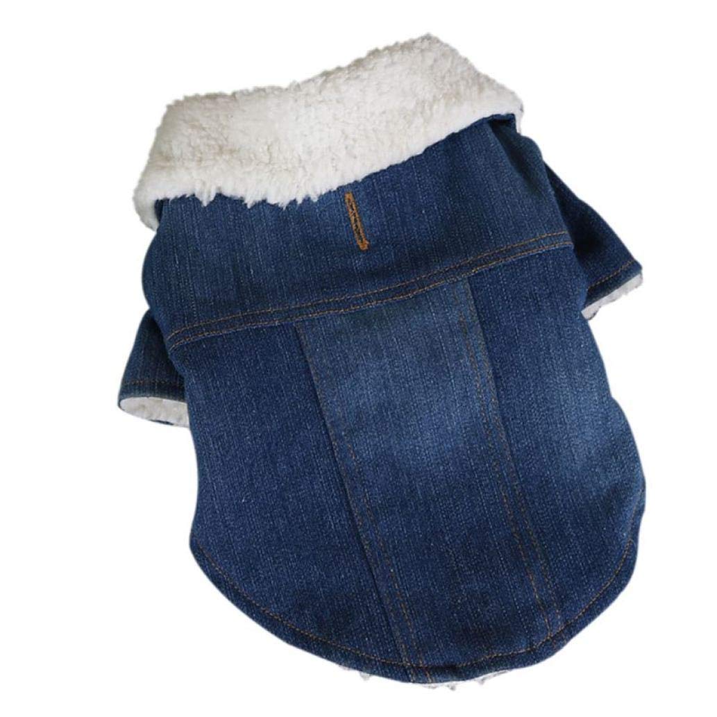 Warm Denim Dog Jacket for Chihuahua Teddy - Winter Pet Coat for Outdoor Adventures