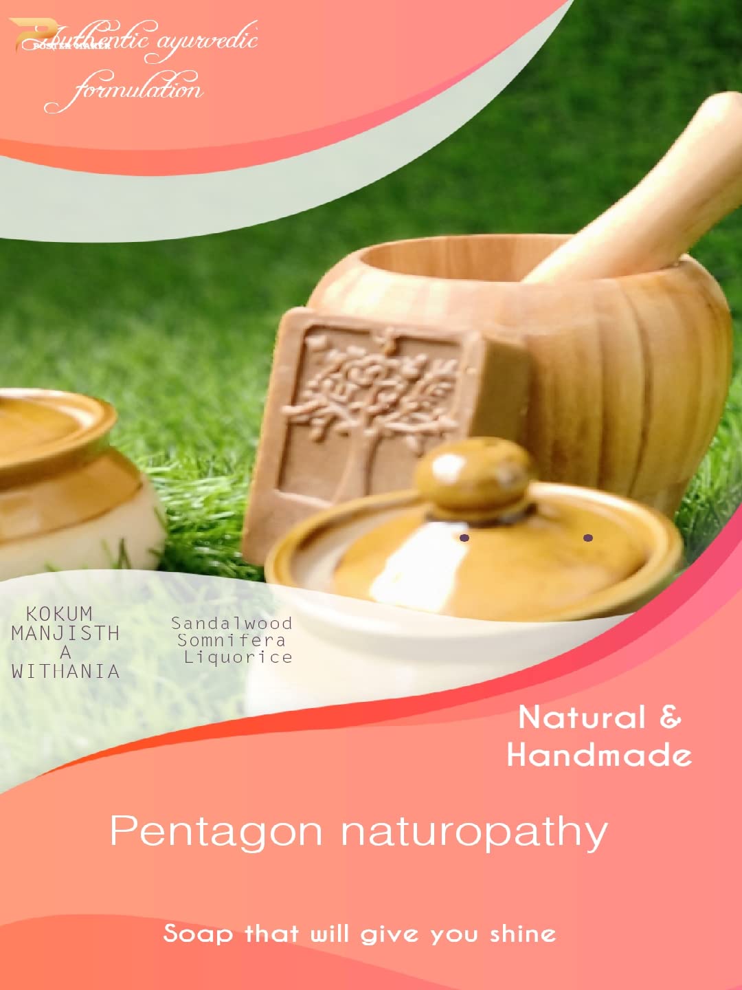 Pentagon Naturopathy Ayurvedic Luxury Handmade Beauty Soap - Organic, Natural Skincare for Glowing Skin | Perfect for Daily Cleansing & Relaxation