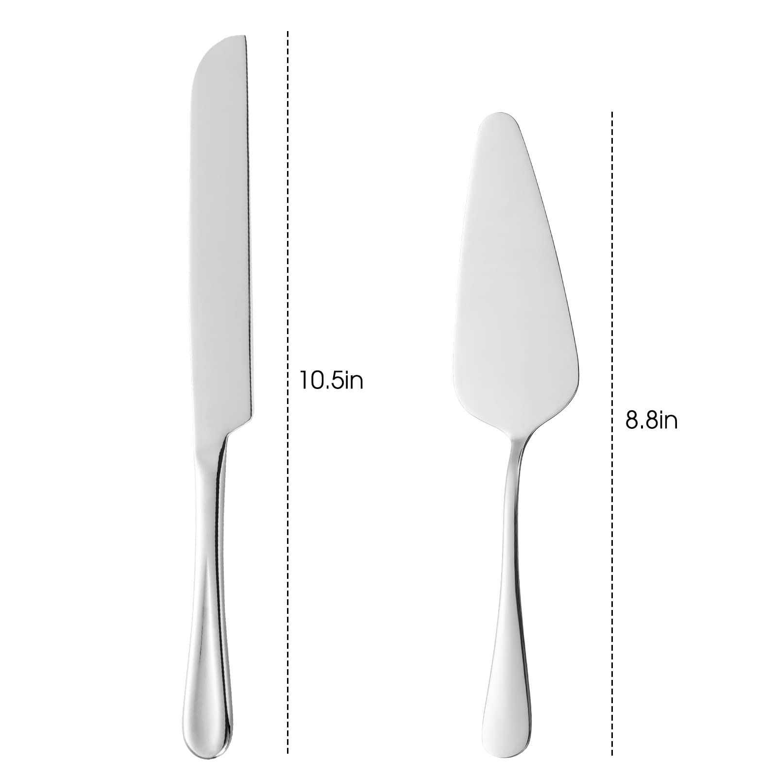 Premium Stainless Steel Cake Serving Set - Cake Knife & Pie Server for Birthday, Wedding, Party & Special Events | Elegant Silver Dessert Utensils for Cake Cutting & Pastry Serving