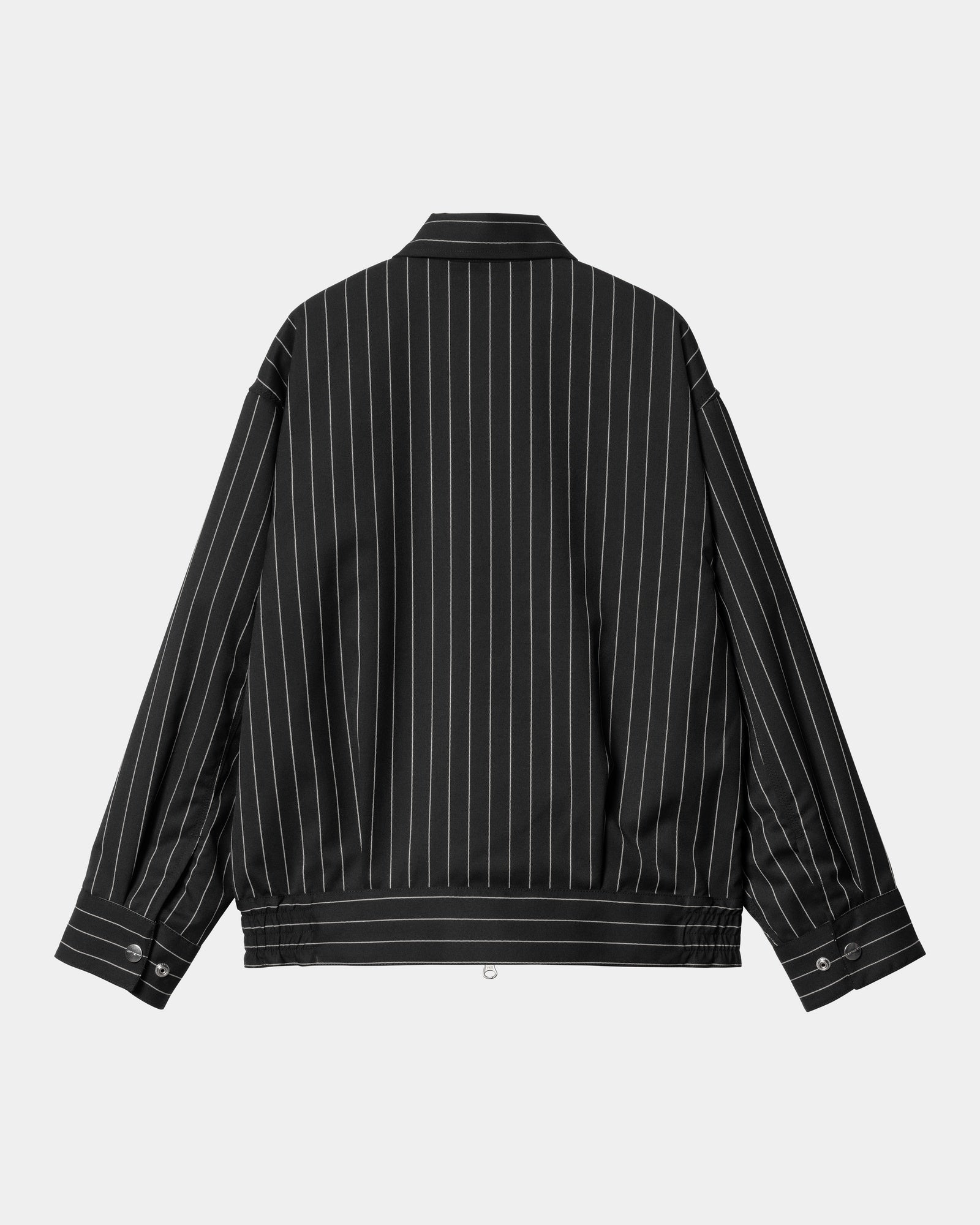 Women's Seaton Striped Jacket - Black Wax Coated Waterproof Windbreaker for Outdoor Hiking & Travel