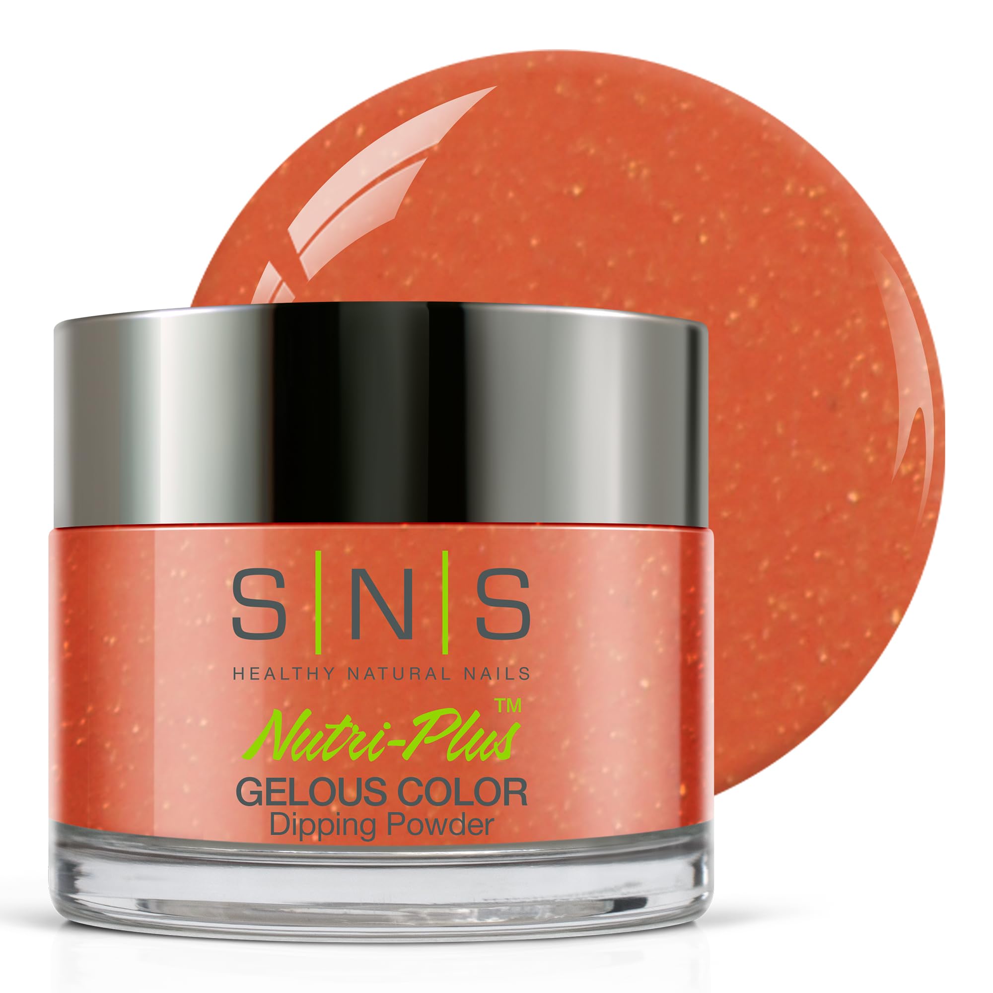SNS Nail Dip Powder - Pink Lady (Orange, Cream) | Long-Lasting 14 Day Dip Nail Color | Low Odor & No UV Lamp Needed | 1oz | Perfect for Home Manicures, Salon Nails & DIY Nail Art
