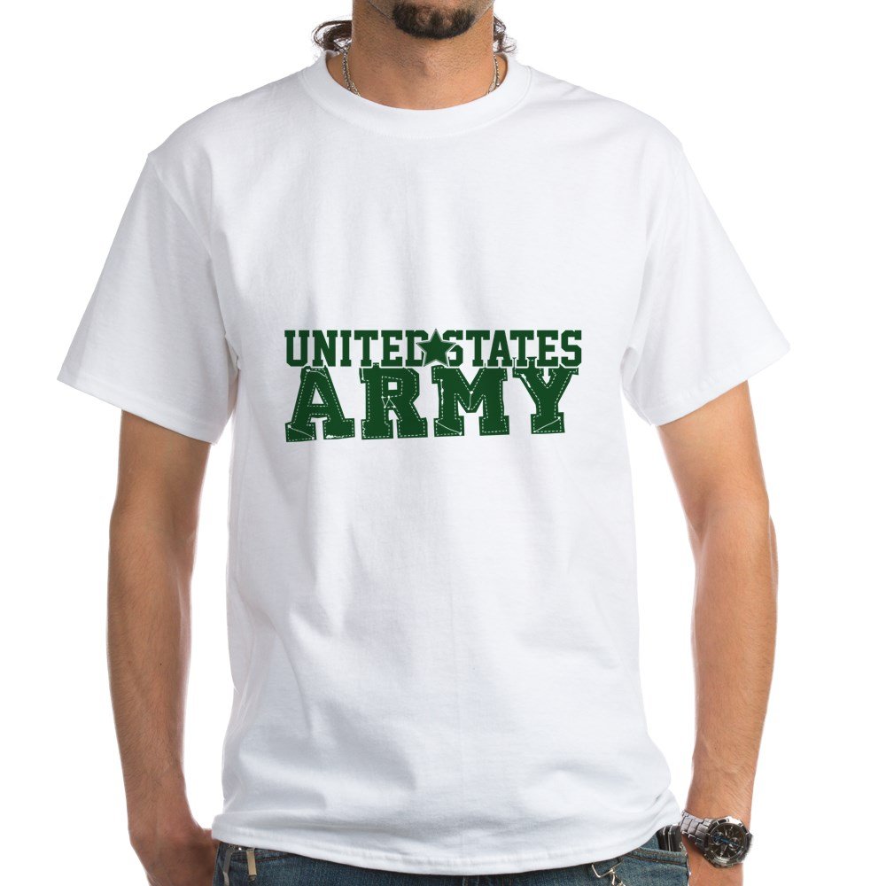 Army T-Shirt - 100% Cotton Comfortable Military Tee for Men & Women | White Casual Wear for Everyday, Workout & Patriotic Events