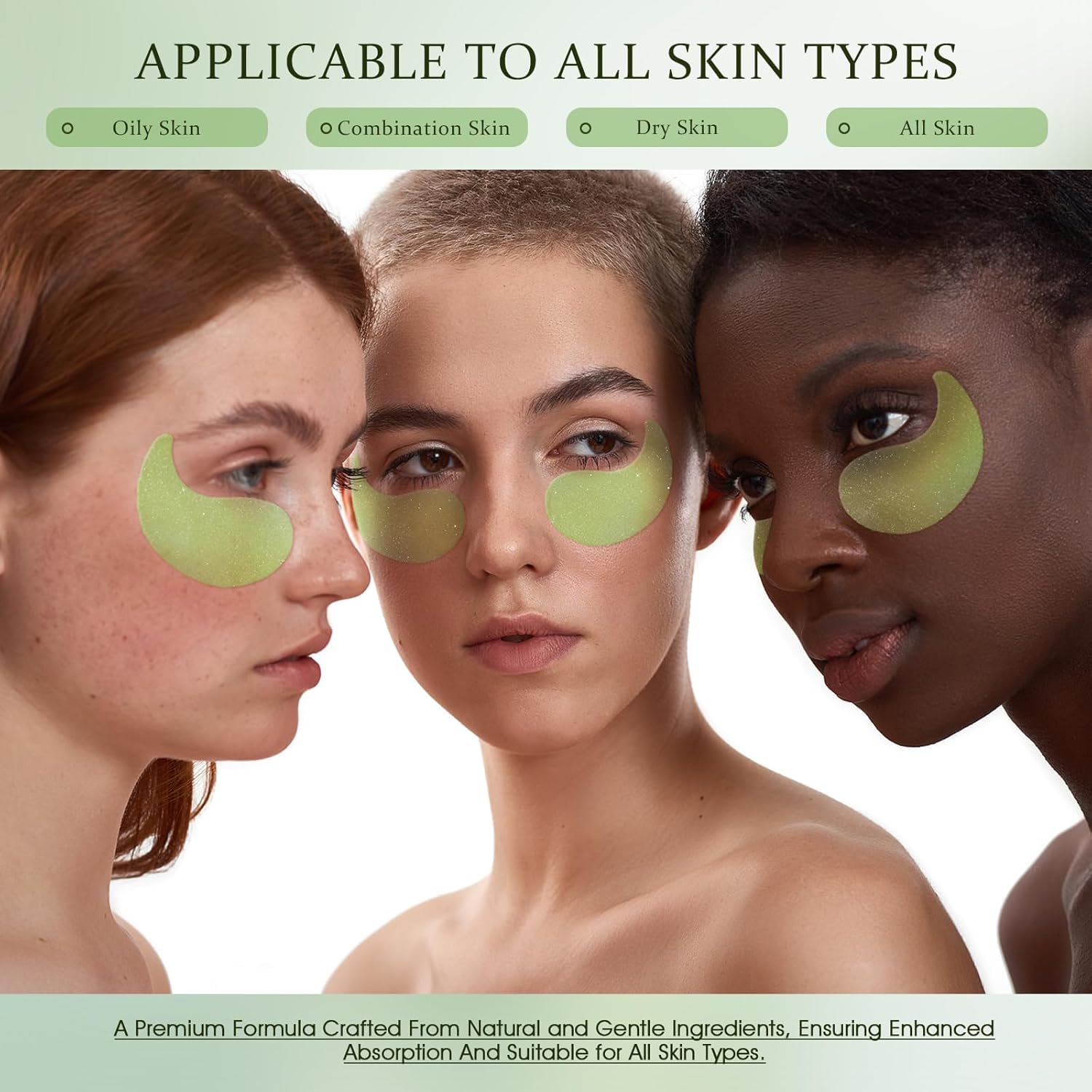 Under Eye Patches for Wrinkles & Dark Circles - Hydrating Eye Gel Masks with Hyaluronic Acid & Collagen (60 Count) - Reduce Puffy Eyes, Fine Lines & Eye Bags - Perfect for Night Routine, Travel & Post-Makeup Care