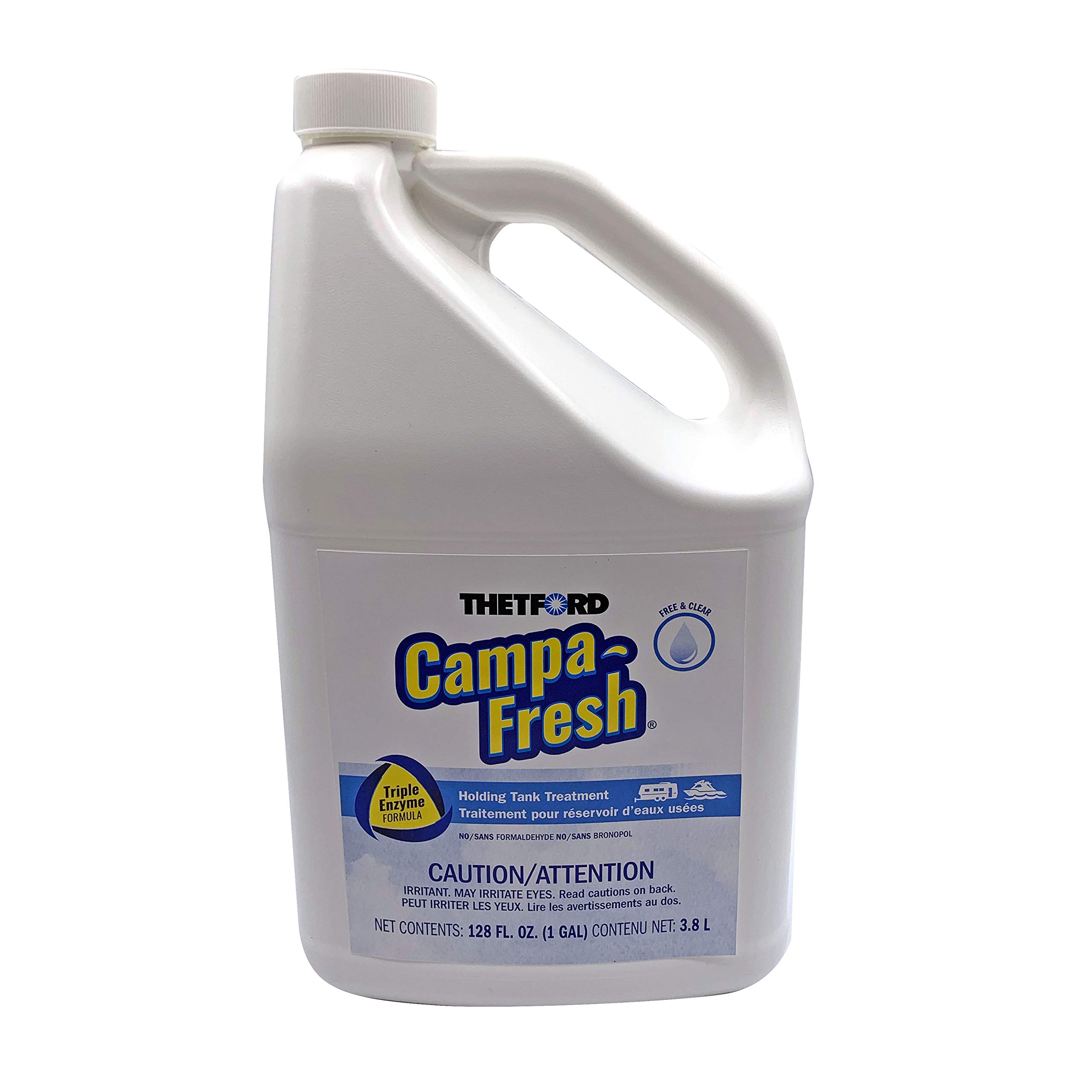 Thetford Campa-Fresh Free & Clear RV Holding Tank Treatment - Formaldehyde Free Waste Digester, Septic Safe, 1 Gallon (96734) - Eliminates Odors & Breaks Down Waste for RVs, Boats & Camping Toilets