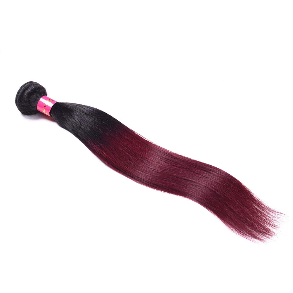 WOME Ombre Burgundy Peruvian Human Hair Bundles - 18