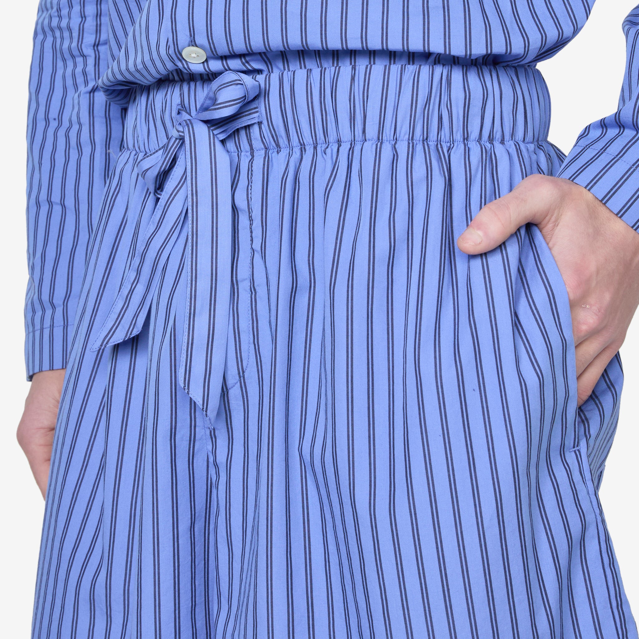 Cotton Poplin Pajama Shorts for Women - Boro Stripes Sleepwear Set - Comfortable & Breathable Nightwear for Summer & Lounge Wear