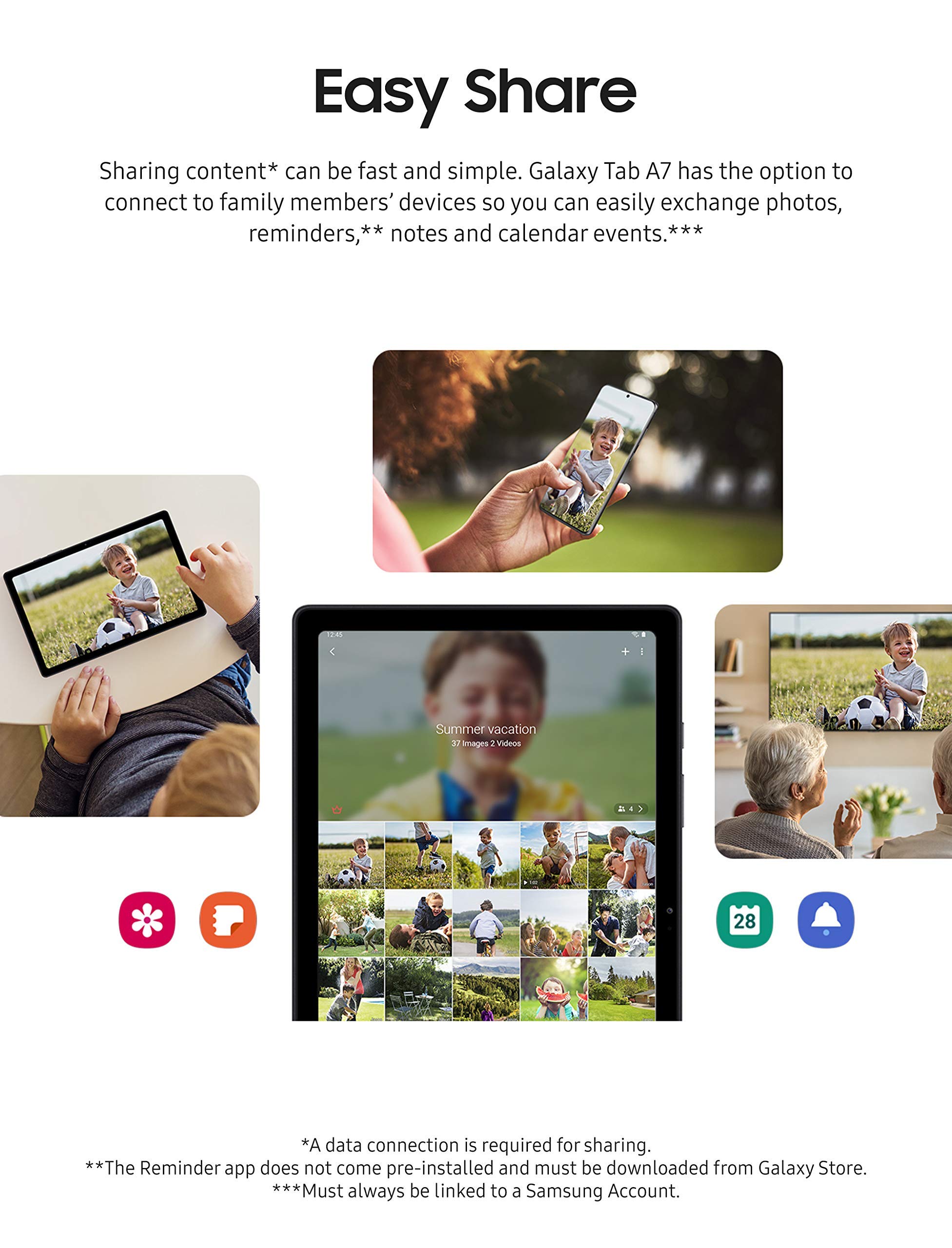 Samsung Galaxy Tab A7 10.4-inch WiFi Tablet 64GB Gray (Renewed) - Perfect for Work, Study & Entertainment