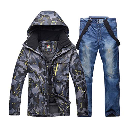 Dark Gray Camouflage Top + Blue Pants