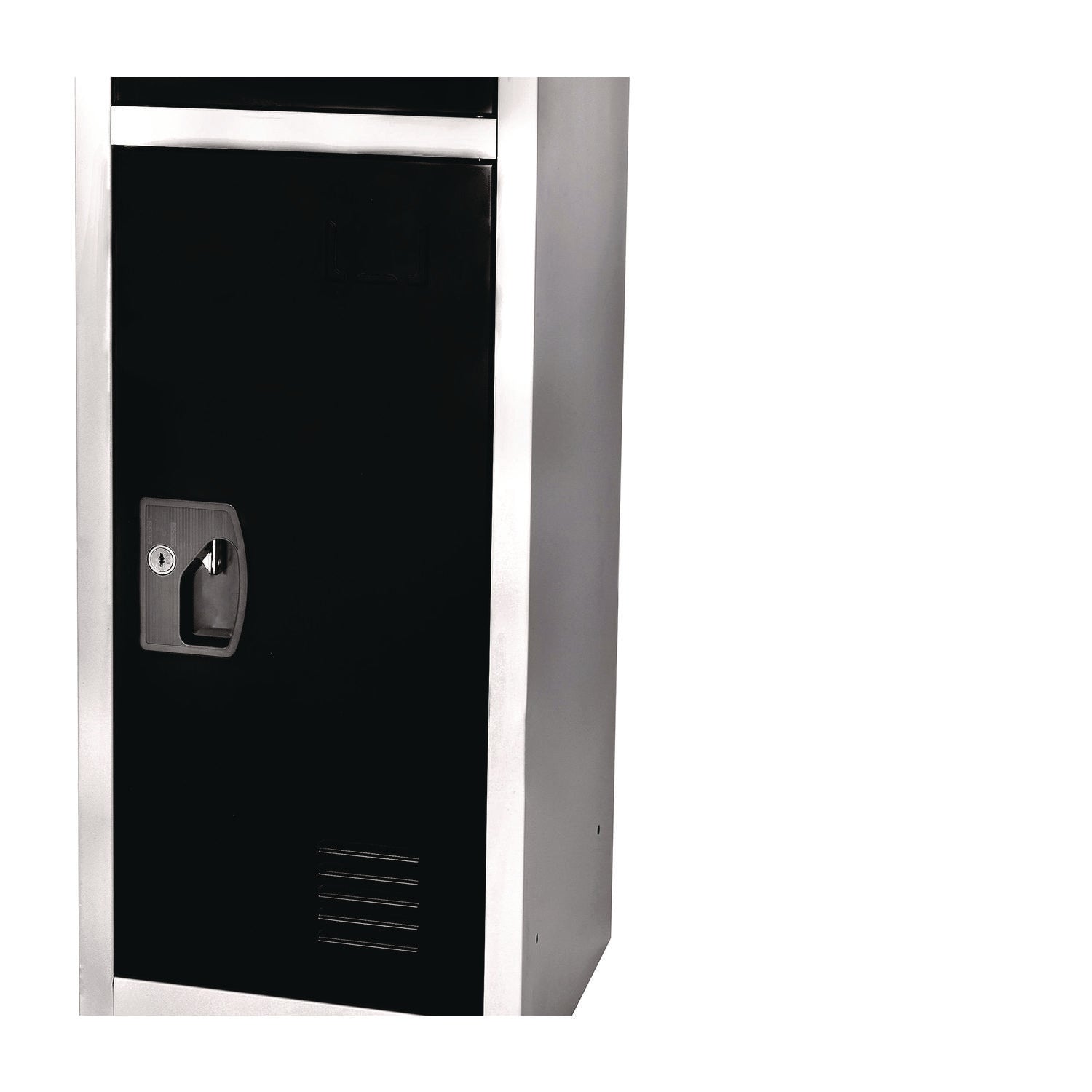 AdirOffice 3-Compartment Steel Storage Locker - 12x12x72 Inches, Black - Perfect for Gym, School, Office & Warehouse Organization