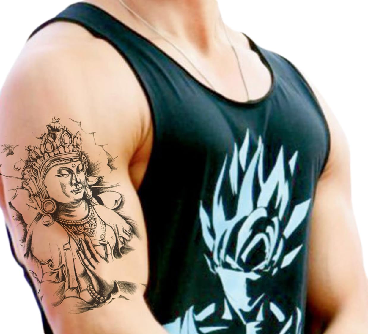Waterproof Temporary Tattoo Stickers for Men & Women - 3D Realistic Flowers, Butterflies, Stars, Angels, Wolves & Armband Designs (21x15cm) | Perfect for Parties, Halloween, Cosplay & Body Art