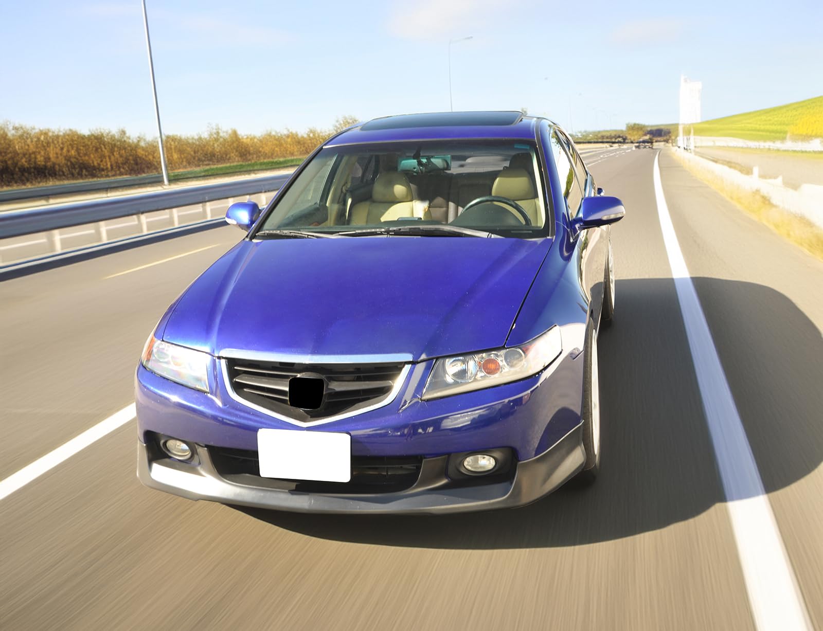 IKON MOTORSPORTS Front Bumper Lip Spoiler for 2004-2005 Acura TSX - OEM Style PU Front Splitter | Enhances Aerodynamics & Sporty Look for Street Racing & Car Shows