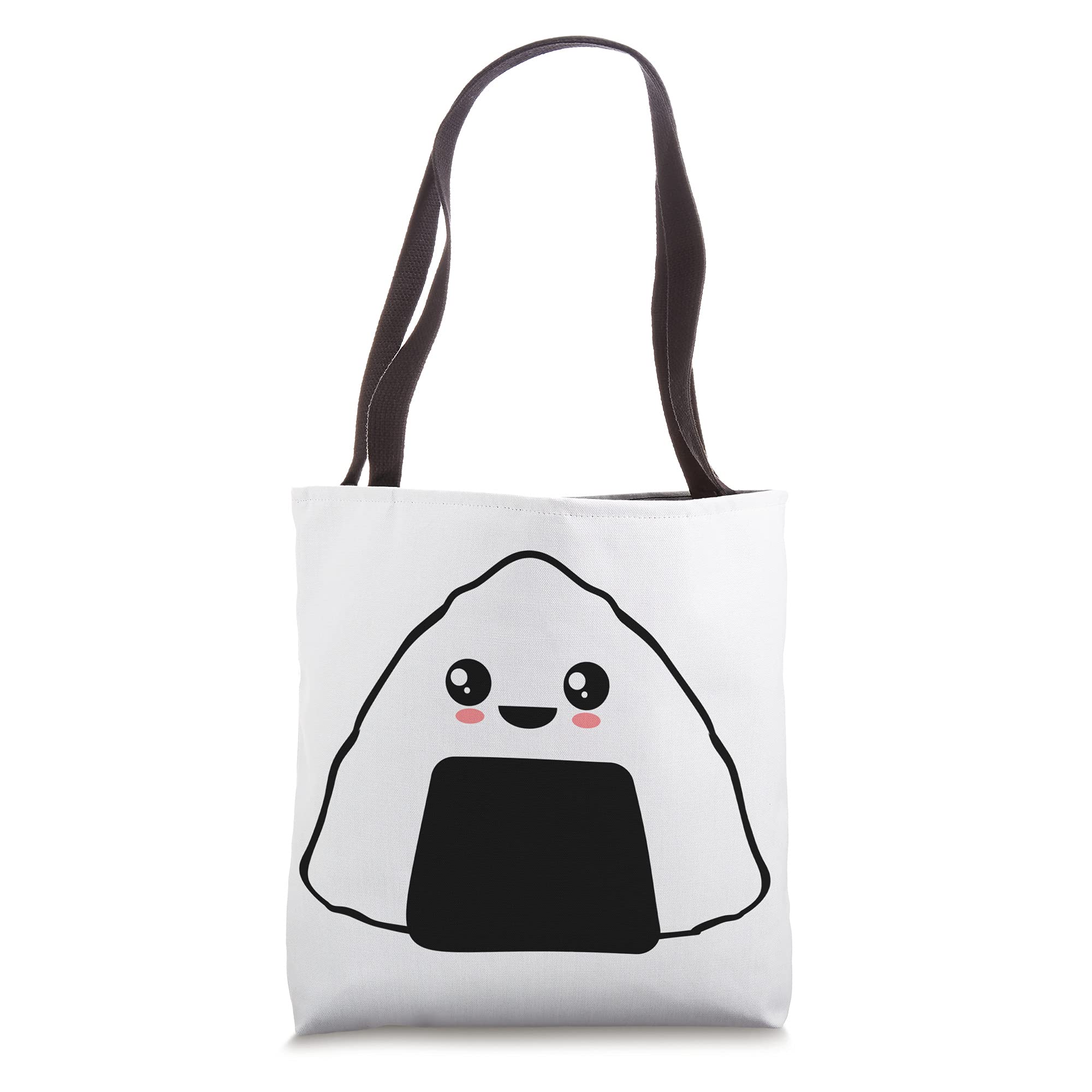 Happy Onigiri Tote Bag - Cute Japanese Rice Ball Design Reusable Shopping Bag for Groceries, Beach & Work - Perfect for Anime Fans, Kawaii Lovers & Eco-Friendly Lifestyle