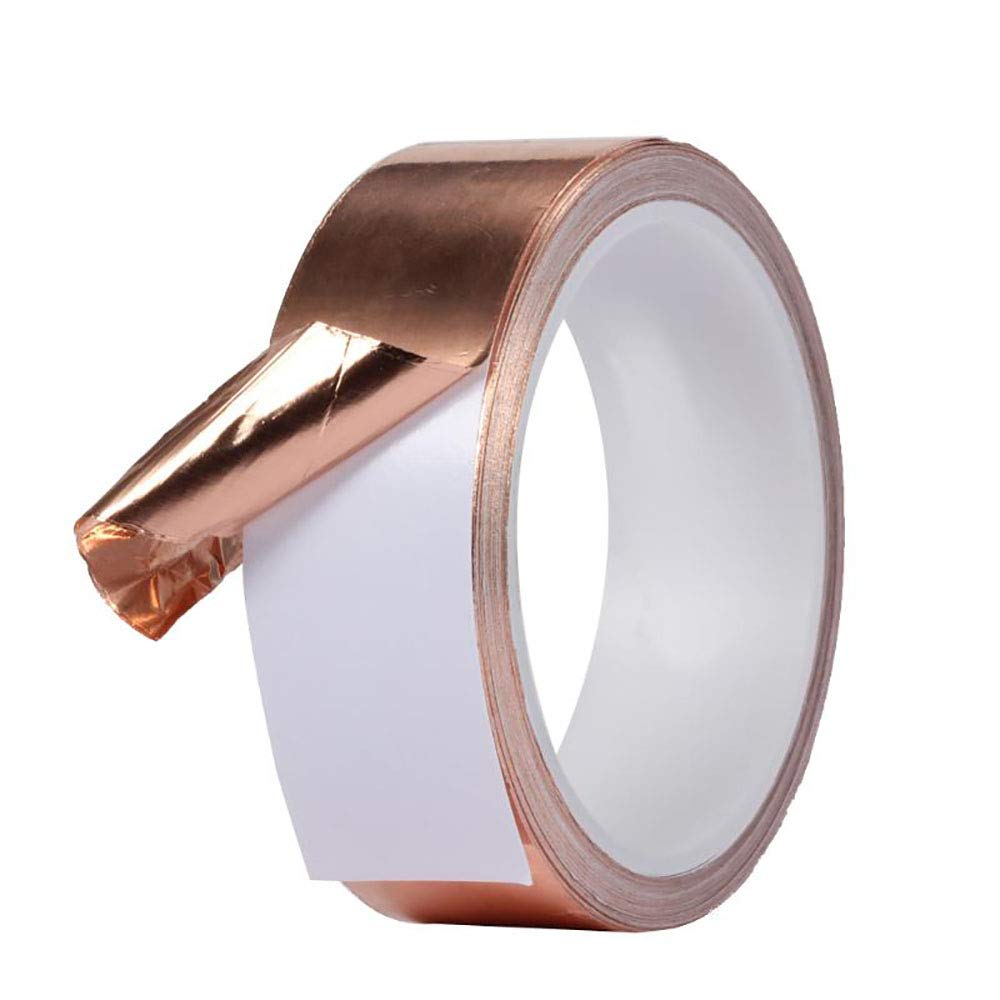 Premium Copper Tape with Conductive Adhesive - 20mm x 10m EMI Shielding Foil for Electrical Repairs, Guitar Fixing, Soldering & Grounding | Ideal for DIY Electronics, EMI Protection & Craft Projects
