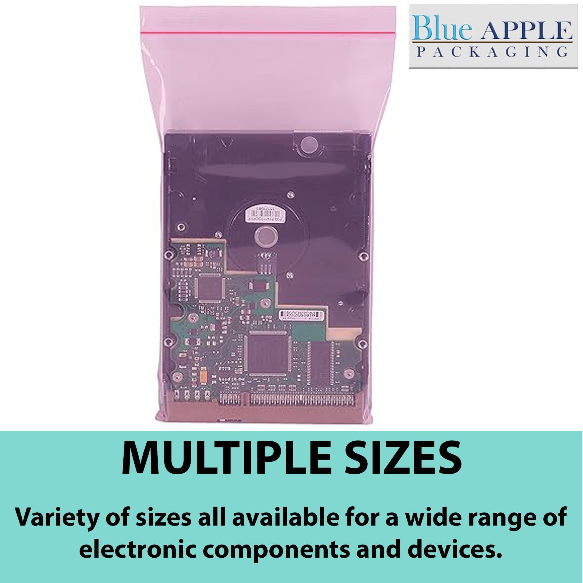Pink Anti-Static Resealable Plastic Zip Bags 3x5 Inches - 100 Pack 4 Mil Heavy Duty Zipper Storage Bags | Reusable Food Safe Packaging for Jewelry, Crafts, Electronics & Small Business Supplies | Airtight Seal for Organization & Protection