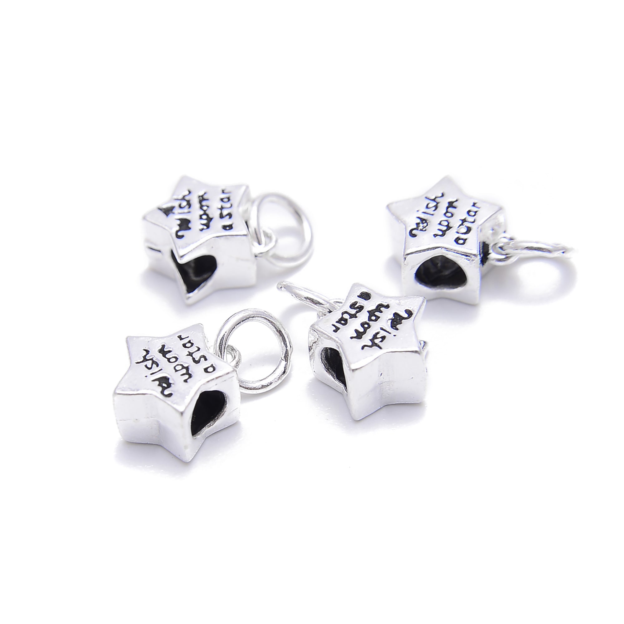 925 Sterling Silver Anti-Tarnish Star Pendant Charms - 8.5mm Size (3 Pieces per Bag) - Perfect for Jewelry Making, DIY Crafts & Gift Giving